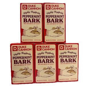 Duke Cannon Peppermint Bark Scent Bar Soap Holiday Collection 10 oz 5 Pack